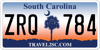 SC license plate ZRQ784