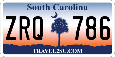 SC license plate ZRQ786