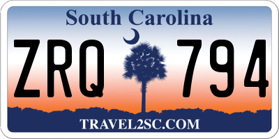 SC license plate ZRQ794