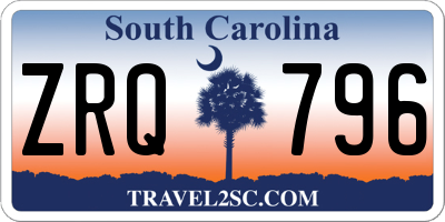 SC license plate ZRQ796