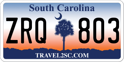 SC license plate ZRQ803