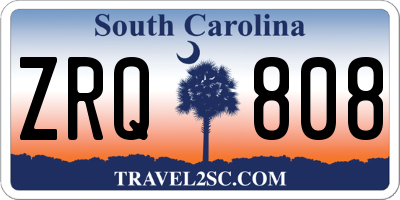 SC license plate ZRQ808