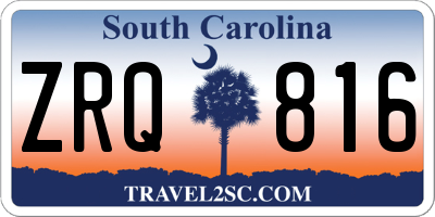 SC license plate ZRQ816