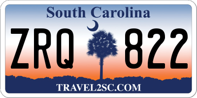 SC license plate ZRQ822