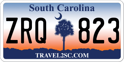 SC license plate ZRQ823