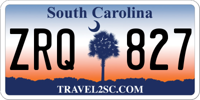 SC license plate ZRQ827