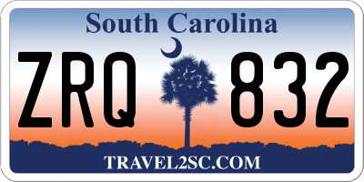 SC license plate ZRQ832