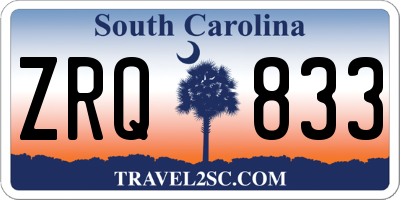SC license plate ZRQ833