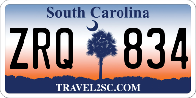 SC license plate ZRQ834