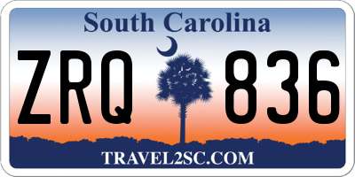 SC license plate ZRQ836