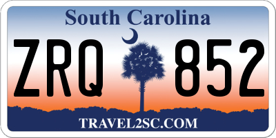 SC license plate ZRQ852