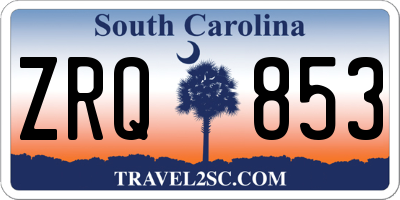 SC license plate ZRQ853
