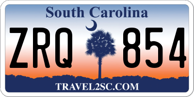 SC license plate ZRQ854
