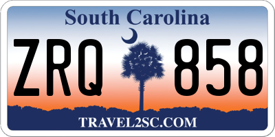 SC license plate ZRQ858