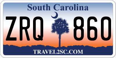 SC license plate ZRQ860