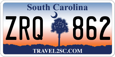 SC license plate ZRQ862