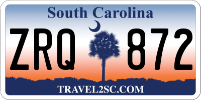 SC license plate ZRQ872