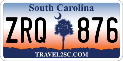 SC license plate ZRQ876