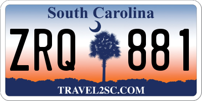 SC license plate ZRQ881