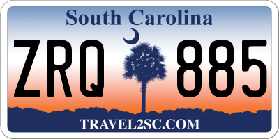 SC license plate ZRQ885