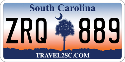 SC license plate ZRQ889