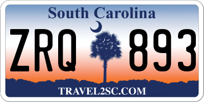 SC license plate ZRQ893