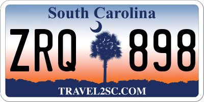 SC license plate ZRQ898