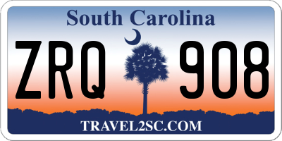 SC license plate ZRQ908