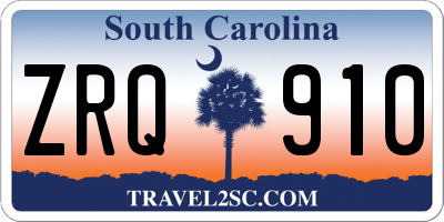 SC license plate ZRQ910