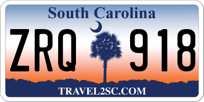 SC license plate ZRQ918
