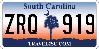 SC license plate ZRQ919