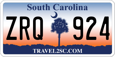 SC license plate ZRQ924