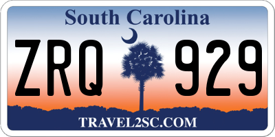 SC license plate ZRQ929