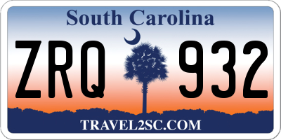 SC license plate ZRQ932
