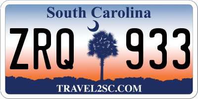 SC license plate ZRQ933