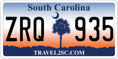 SC license plate ZRQ935