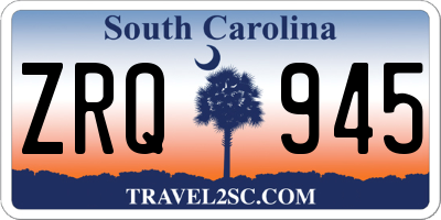 SC license plate ZRQ945