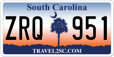 SC license plate ZRQ951