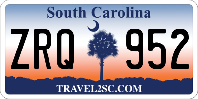 SC license plate ZRQ952