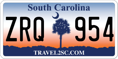 SC license plate ZRQ954
