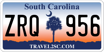 SC license plate ZRQ956