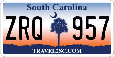 SC license plate ZRQ957