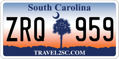 SC license plate ZRQ959