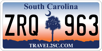 SC license plate ZRQ963