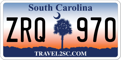 SC license plate ZRQ970
