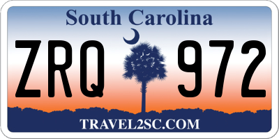 SC license plate ZRQ972