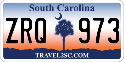 SC license plate ZRQ973