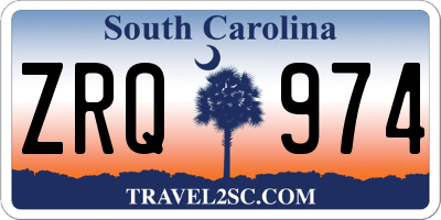 SC license plate ZRQ974