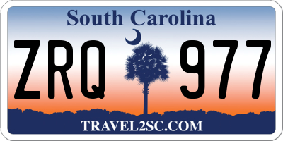 SC license plate ZRQ977