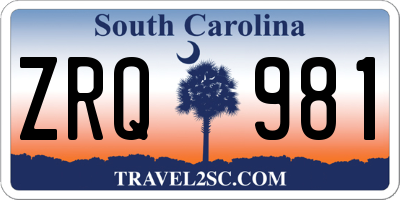 SC license plate ZRQ981